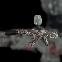 Автомат АК47 игрушечный с глушителем подсветкой на аккумуляторе и орбизах (WH80-4)