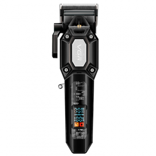 Аккумуляторная машинка для стрижки VGR V-600, 6 насадок, регулятор высоты, 7000 RPM, LED дисплей Черная