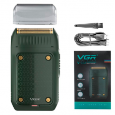 Акумуляторная электробритва шейвер VGR V-353 триммер для бороды Зелёный