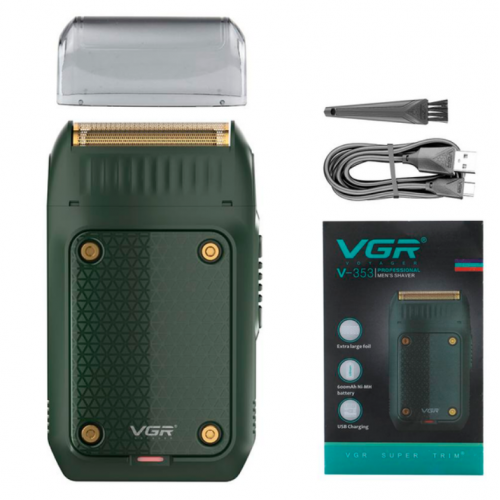 Акумуляторная электробритва шейвер VGR V-353 триммер для бороды Зелёный