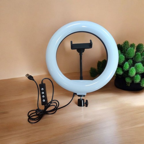 Кольцевая Led лампа 26 см LJJ-26 с держателем для телефона 3 режима + RGB