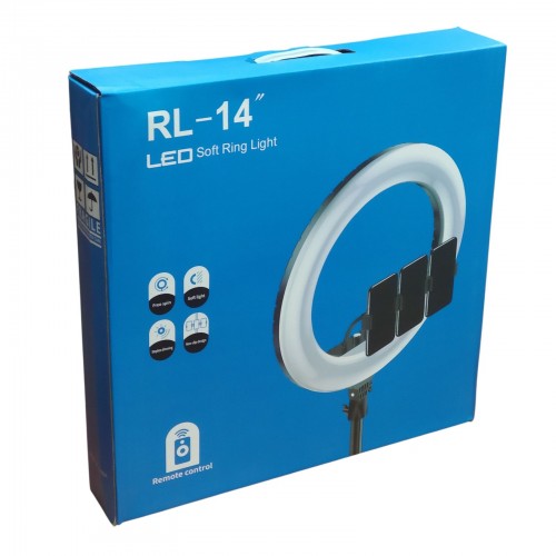 Кольцевая Led лампа 36 см RL-14 с держателем для телефона 3 режима + пульт управления