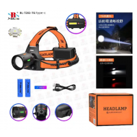 Налобный фонарь с флуоресцентной окраской Arexes AR-T202, светодиод TG+CO, zoom, 2 АКБ 18650, 1 режим