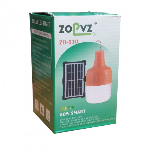 Светодиодная лампа с аккумулятором и солнечной пенелью ZO-010