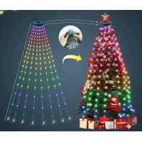 Гирлянда Конский хвост от USB, 2м, 10 нитей, 400LED + пульт / Смарт гирлянда / Умная гирлянда на елку