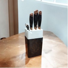 Набор ножей из нержавеющей стали Evdrtverh, 5 шт + овощечистка с подставкой