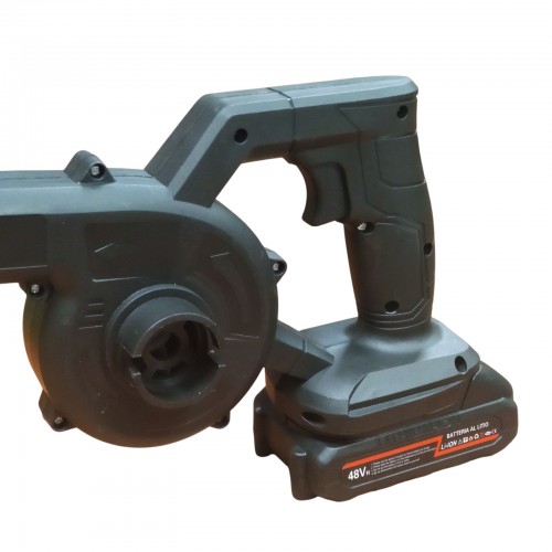 Мощный автомобильный турбо фен 48V / Бытовой скоростной вентилятор ручная воздуходувка 2 АКБ