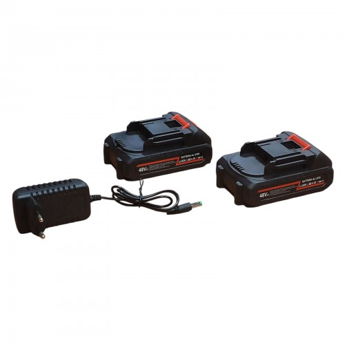 Мощный автомобильный турбо фен 48V / Бытовой скоростной вентилятор ручная воздуходувка 2 АКБ