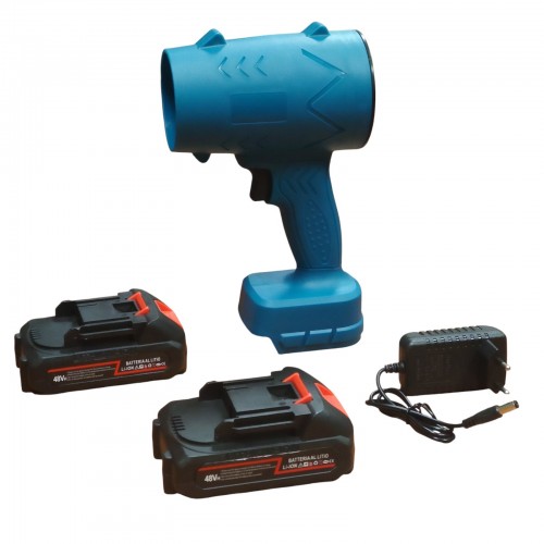 Мощный автомобильный турбо фен 48V в кейсе Бытовой скоростной вентилятор 2 Аккумулятора (53425)