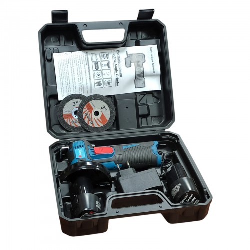 Аккумуляторная болгарка в чемодане, 2 аккумулятора, Domotec 10011 / Электроболгарка / Мини болгарка