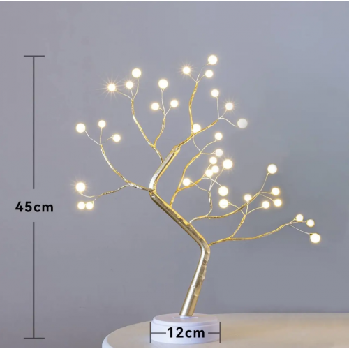 Настольная светодиодная лампа Дерево Бонсай с листьями Декоративная настольная лампа для дома USB + 3AA (53429)