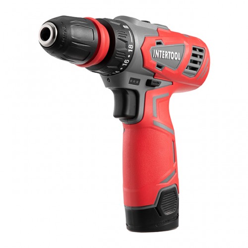 Дрель-шуруповерт аккумуляторный 12 В, 30 Nm, 0.8-10 мм, 1.5 Ач, съемный патрон INTERTOOL DT-0314