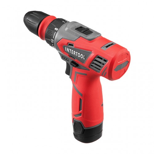 Дрель-шуруповерт аккумуляторный 12 В, 30 Nm, 0.8-10 мм, 1.5 Ач, съемный патрон INTERTOOL DT-0314