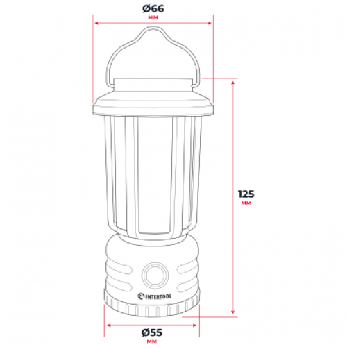 Фонарь для кемпинга подвесной 1 LED + 8 SMD INTERTOOL LB-0210
