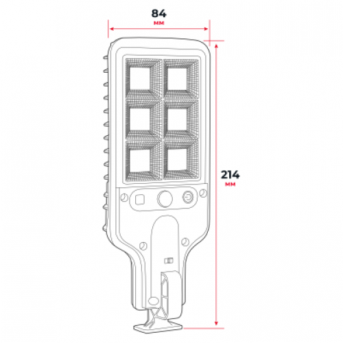 Светильник аккумуляторный настенный 6 COB, уличный, солнечная панель, датчик движения INTERTOOL LB-0115