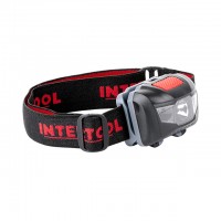 Фонарь налобный светодиодный, 4 режима работы, батарейки 3 ААА  INTERTOOL LB-0302