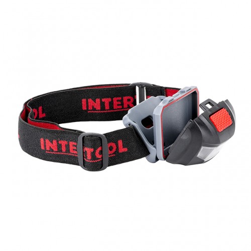 Фонарь налобный светодиодный, 4 режима работы, батарейки 3 ААА  INTERTOOL LB-0302