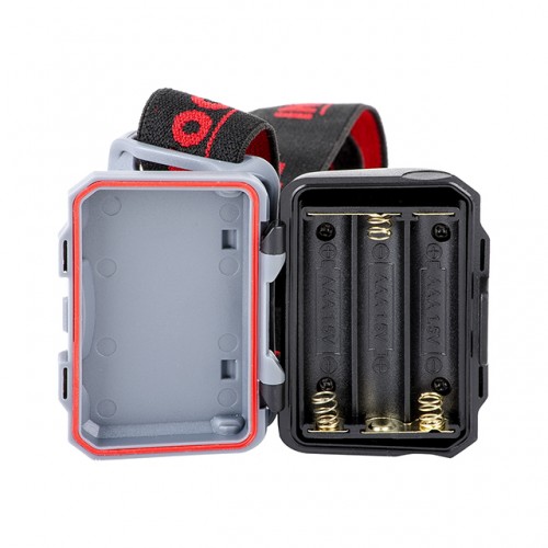 Фонарь налобный светодиодный, 4 режима работы, батарейки 3 ААА  INTERTOOL LB-0302