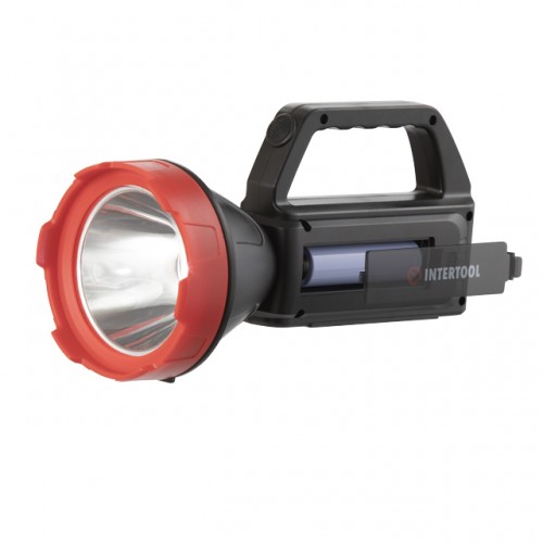 Фонарь аккумуляторный 1 LED + 1 COB, power bank, индикатор заряда, солнечная панель INTERTOOL LB-0107