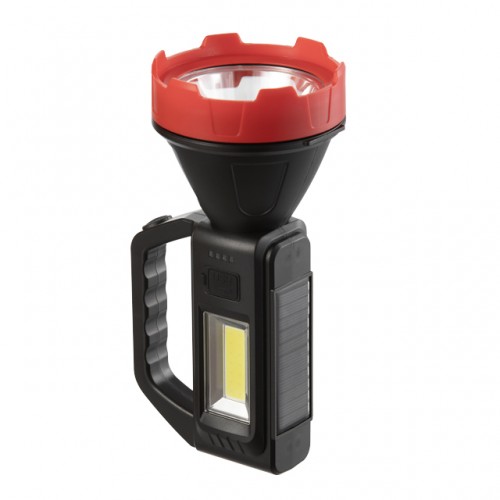 Фонарь аккумуляторный 1 LED + 1 COB, power bank, индикатор заряда, солнечная панель INTERTOOL LB-0107