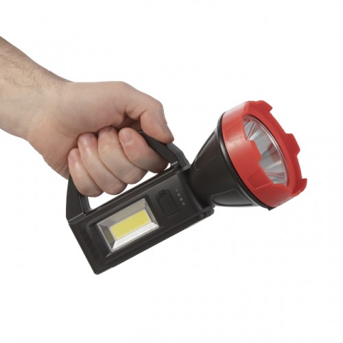 Фонарь аккумуляторный 1 LED + 1 COB, power bank, индикатор заряда, солнечная панель INTERTOOL LB-0107