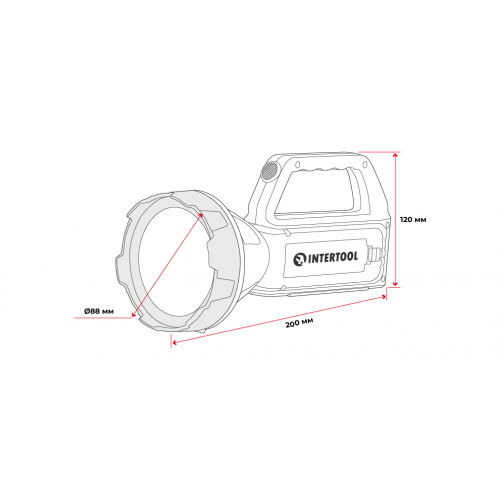 Фонарь аккумуляторный 1 LED + 1 COB, power bank, индикатор заряда, солнечная панель INTERTOOL LB-0107