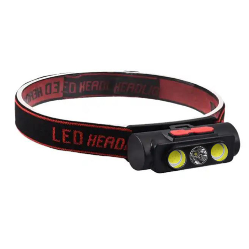 Налобный фонарь PLD-2119B, XPE+2COB, белый и красный, АКБ 18650, ЗУ Type C