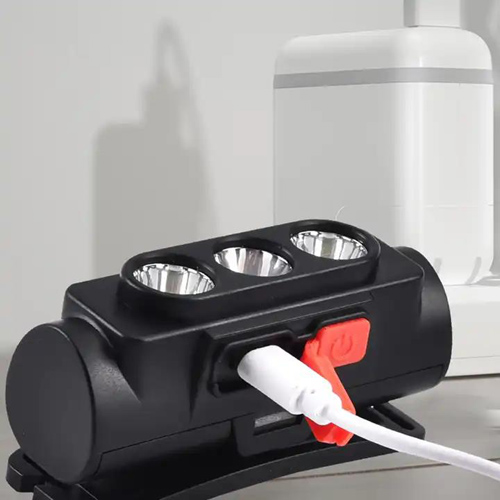 Налобный фонарь PLD-2119B, XPE+2COB, белый и красный, АКБ 18650, ЗУ Type C