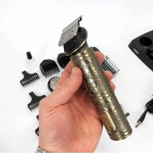 Мужской набор VGR V-106 6 в 1 для ухода за волосами, бородой, триммер для носа, тела, Professional, 14 насадок, LED Display