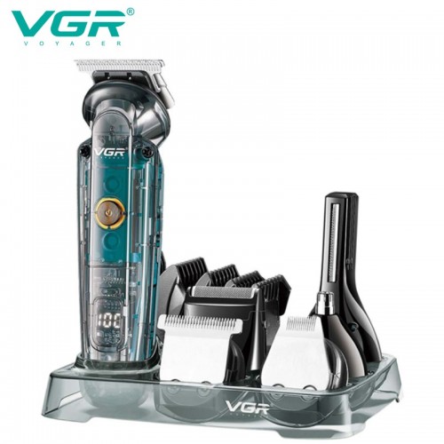 Мужской набор для стрижки 6в1, 14 насадок, VGR V-102 / Аккумуляторный триммер для бороды и тела