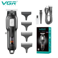 Машинка для стрижки волос VGR V-918, триммер, 4 насадки, LED дисплей