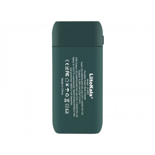 Повербанк-корпус/зарядка Liitokala Lii-MP2, 2x18650-21700, USB-C QC+PD, LCD, Box (Power Bank Case) Зелёный