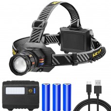 Фонарь налобный BL-T701A-TG, 3x18650, ЗУ Type-C, zoom фонарик