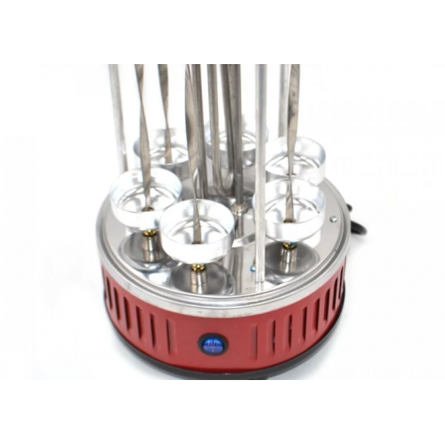 Электрошашлычница шашлычница Domotec BBQ на 6 шампуров 1000W Красная