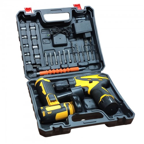 Набор аккумуляторного инструмента миниболгарка + шуруповерт 12V (2 акб) Желтый