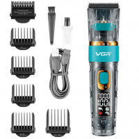 Аккумуляторная машинка для стрижки волос + 6 насадок, с USB, VGR V-695 / Беспроводной триммер для стрижки