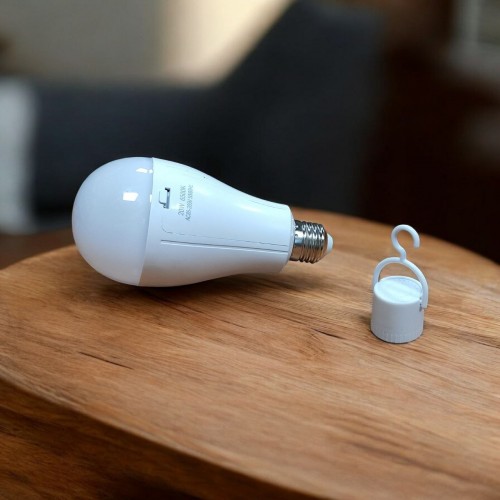 Светодиодная лампочка с аккумулятором автономная аварийная лампа 20W E27 2 режима свечения Y3920 с патроном