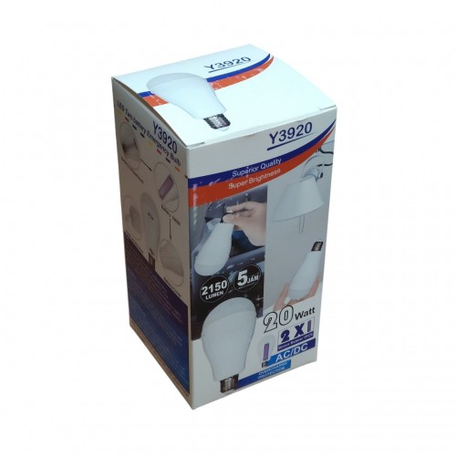 Светодиодная лампочка с аккумулятором автономная аварийная лампа 20W E27 2 режима свечения Y3920 с патроном