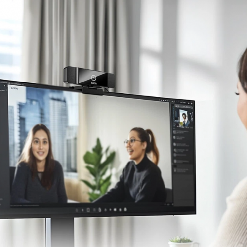 Веб-камера для компьютера HOCO D100 1.5м, USB, 1080P Черный