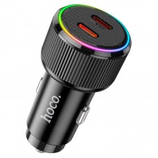 Автомобильное зарядное устройство 50W, PD20W+QC, HOCO NZ14B Guerrero / АЗУ адаптер с подсветкой