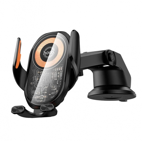 Автомобильный держатель для мобильного телефона HOCO HW34 с беспроводной зарядкой 15W Черный