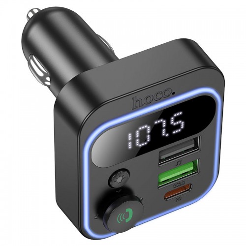 Автомобильный FM-трансмиттер модулятор Bluetooth MP3 HOCO E85 Tiger 20w, PD/QC, USB-C/ 2xUSB-A