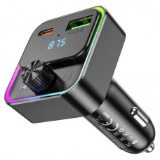 Автомобильный FM-трансмиттер модулятор Bluetooth MP3 HOCO E81 Fantasy 30w, PD/QC, USB-C/ 1xUSB-A