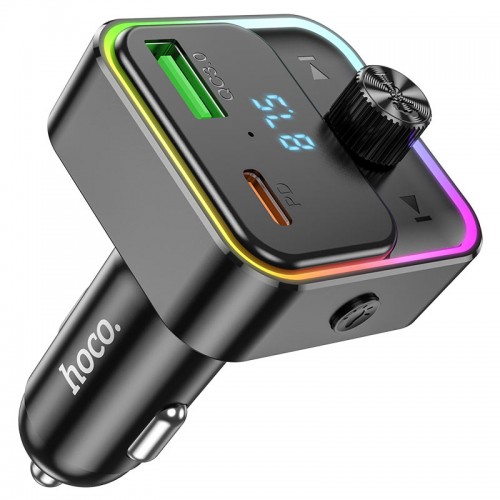 Автомобильный FM-трансмиттер модулятор Bluetooth MP3 HOCO E81 Fantasy 30w, PD/QC, USB-C/ 1xUSB-A