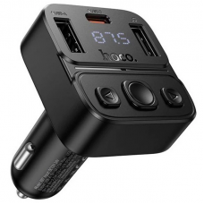 Автомобильный FM-трансмиттер модулятор Bluetooth MP3 HOCO E87 Delta 35W, PD/QC, USB-C/ 2xUSB-A