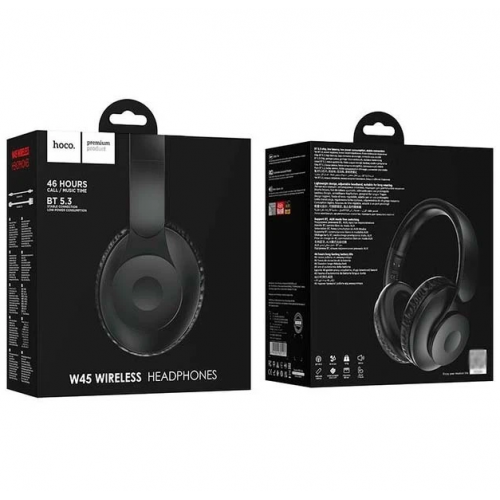 Беспроводные наушники HOCO W45 Enjoy полноразмерные накладные Гарнитура Bluetooth headset Черные