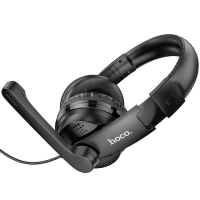Наушники игровые с микрофоном HOCO W103 Magic tour AUX / USB проводные, с оголовьем Черные