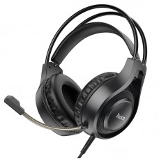 Игровые наушники с микрофоном HOCO W106 Tiger Gaming Headset проводные, с оголовьем Черные