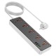 Сетевое зарядное устройство удлинитель HOCO AC14A Rico 3 USB/ Type-C 5 розеток 1,5m PD/QC, 3A/30W