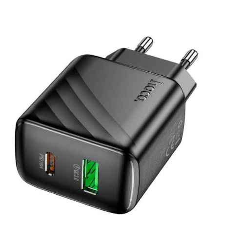 Сетевое зарядное устройство адаптер HOCO CS25A с кабелем Type C/Type C Rico 1USB/1Type-C, 20W/3A, поддержка быстрой зарядки PD/QC/FCP/AFC